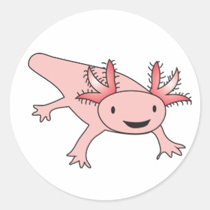 Sticker Rond Salamandre mignonne d'Axolotl