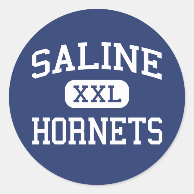 Sticker Rond Saline Hornets collège Saline Michigan (Devant)
