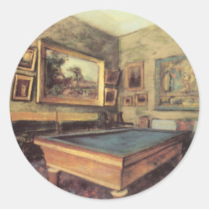 Sticker Rond Salle de billard à Menil Hubert par Edgar Degas