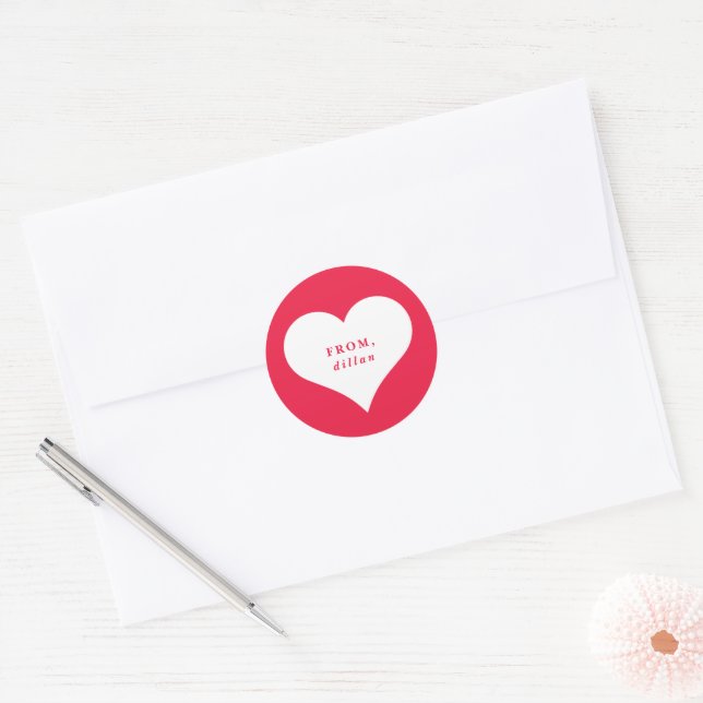 Sticker Rond salle de classe xoxo coeur carte valentine (Enveloppe)