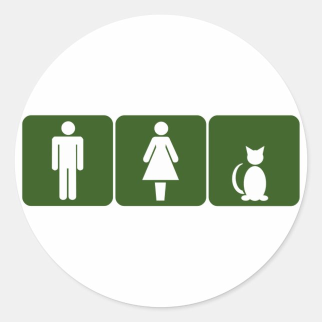 Sticker Rond Salle de toilettes pour chats (Devant)