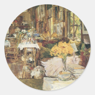 Sticker Rond Salle des Fleurs de Childe Hassam, Art Vintage