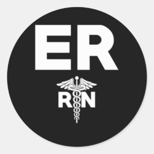 Sticker Rond Salle D'Urgence Infirmière Agréée Hôpital Rn Perso