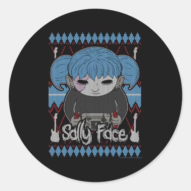 Sticker Rond Sally Face Guitare Sally Ugly (Devant)