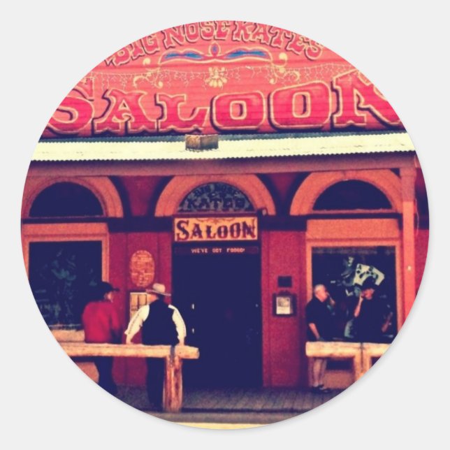 Sticker Rond Salon Big Nose Kate Tombstone Arizona (Devant)