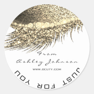 Sticker Rond Salon de beauté Parties scintillant Or Lash Nettoy