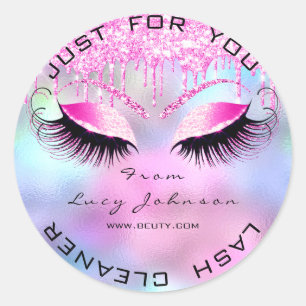 Sticker Rond Salon de beauté Parties scintillant rose brillant 