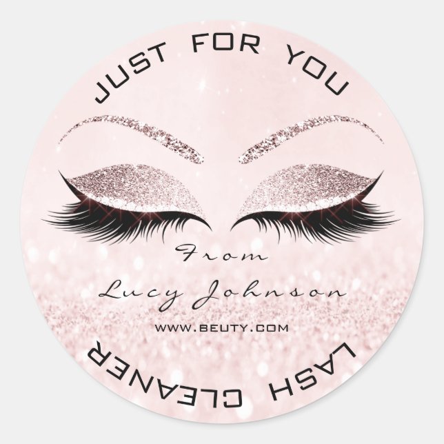 Sticker Rond Salon de beauté Parties scintillant rose Pastel La (Devant)