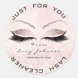 Sticker Rond Salon de beauté Parties scintillant rose Pastel La