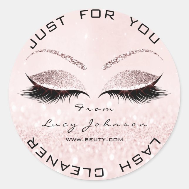 Sticker Rond Salon de beauté Parties scintillant rose Pastel La (Devant)