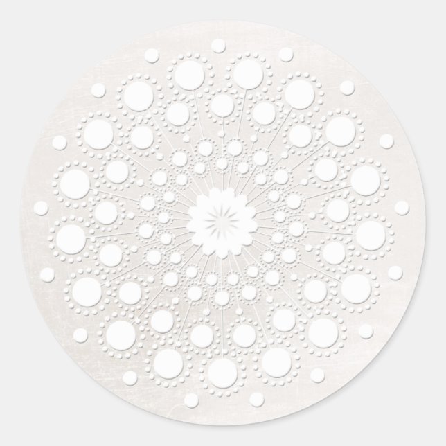 Sticker Rond Salon de coiffure simple et élégant et Spa blanc (Devant)