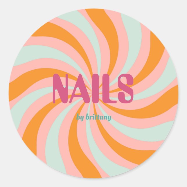 Sticker Rond Salon de ongle Motif Dip Swirl (Devant)