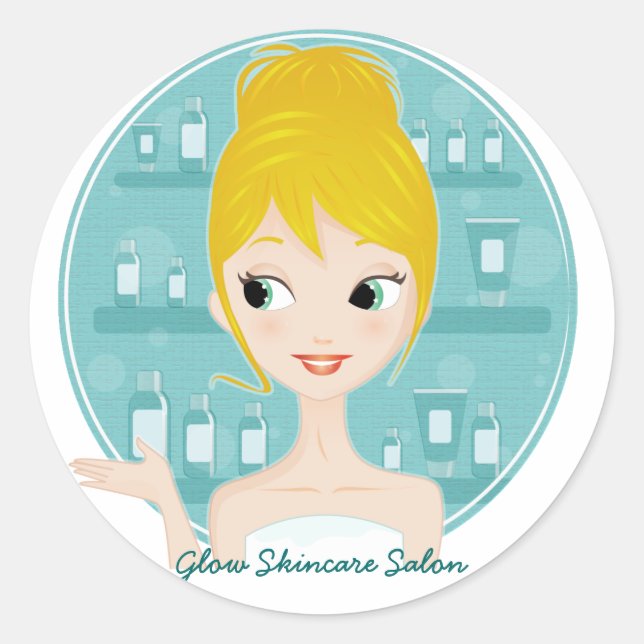 Sticker Rond Salon de soins de la peau (Devant)