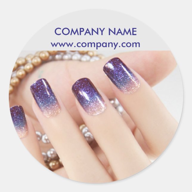 Sticker Rond salon élégant de manucure à ongles (Devant)