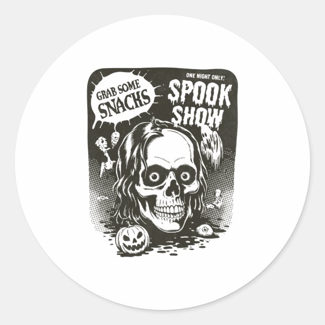 Sticker Rond Salon vintage Halloween Spook (Devant)