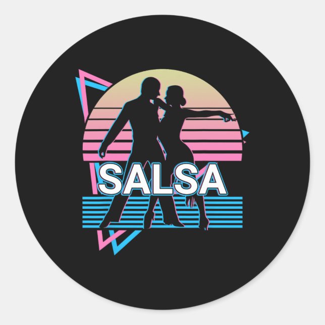 Sticker Rond Salsa Dancing Salsa (Devant)