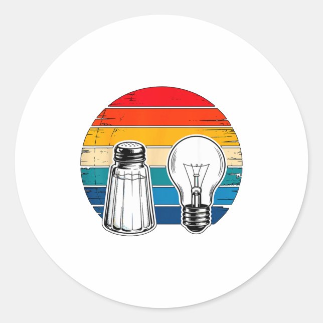 Sticker Rond Salt And Light Retro Christian  (Devant)