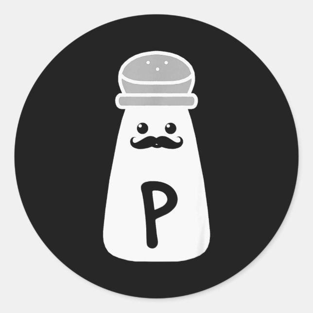 Sticker Rond Salt And Pepper Halloween Costumes  (Devant)