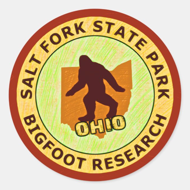 Sticker Rond Salt Fork State Park Bigfoot Research (Devant)