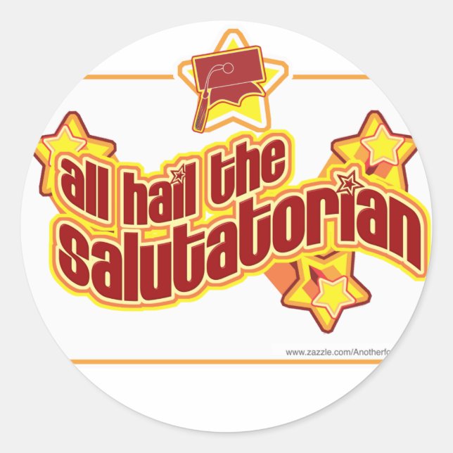 Sticker Rond Saluez le salut (Devant)
