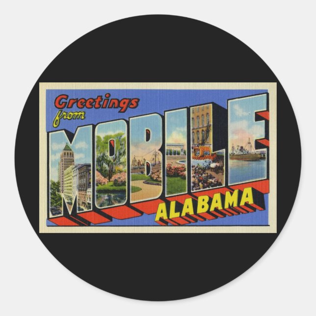 Sticker Rond Salut de Mobile Alabama (Devant)
