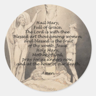 Sticker Rond Salut Marie Prière Citations Religieuses Mots