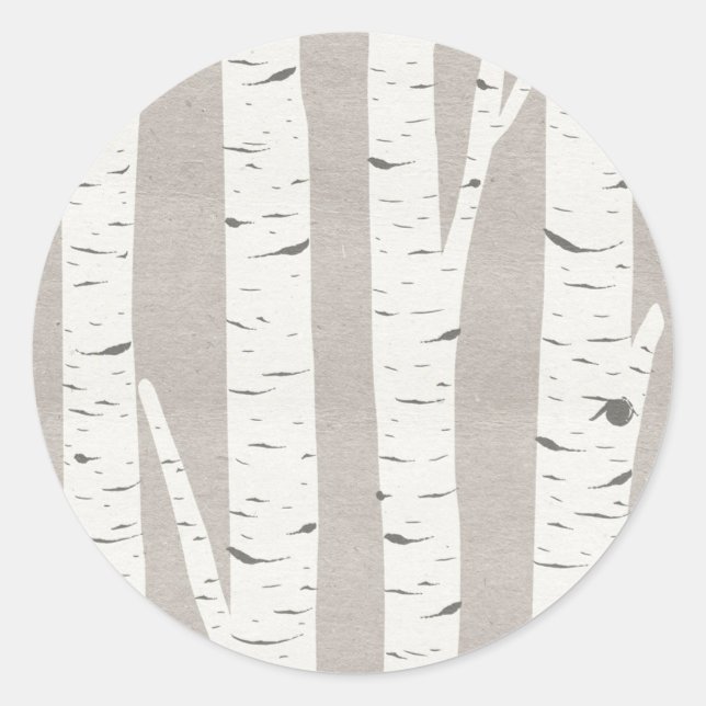 Sticker Rond Salutation de vacances Merry & Bright Birch (Devant)