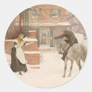 Sticker Rond Salutation du facteur par Robert Walker Macbeth