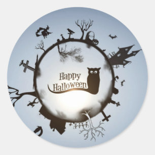 Sticker Rond Salutation heureuse de Halloween
