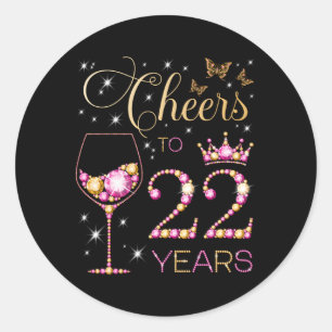 Sticker Rond Salutations À 22 Py Anniversaire