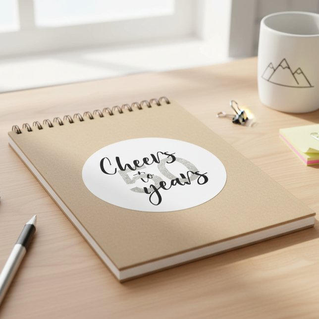 Sticker Rond Salutations à 50 ans Parties scintillant 50e anniv (Créateur téléchargé)