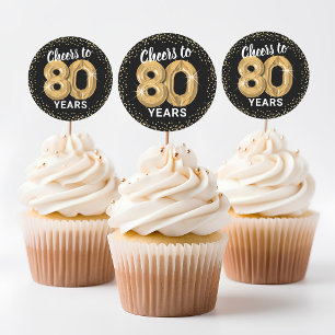 Sticker Rond Salutations à 80 ans Anniversaire adulte