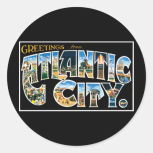 Sticker Rond Salutations de Atlantic City !