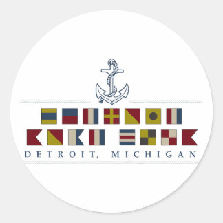 Sticker Rond Salutations de Detroit