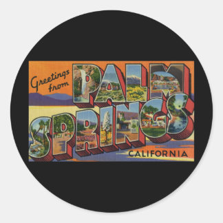 Sticker Rond Salutations de Palm Springs en Californie