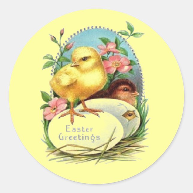 Sticker Rond Salutations de Pâques (Devant)