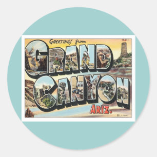 Sticker Rond Salutations du Grand Canyon Arizona