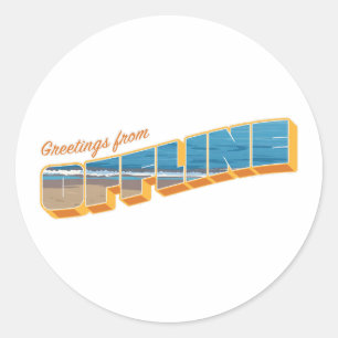 Sticker Rond Salutations hors ligne