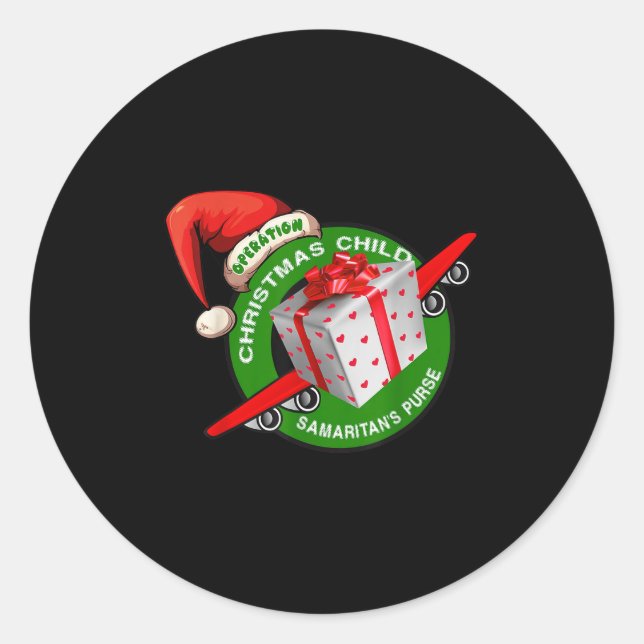 Sticker Rond Samaritan's Purse Operation Christmas Child Funny  (Devant)