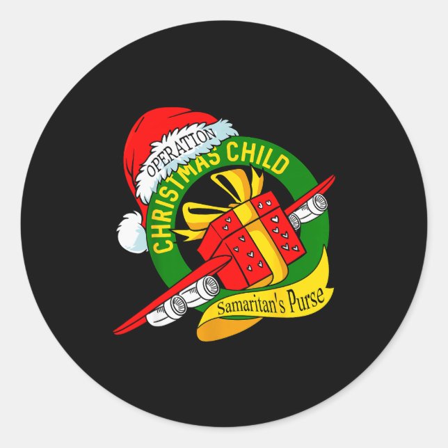 Sticker Rond Samaritan's Purse Operation Christmas Child Funny  (Devant)