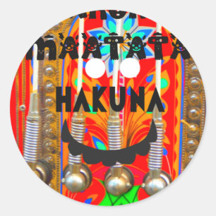 Sticker Rond Samba couleurs du carnaval Hakuna Matata blings.pn