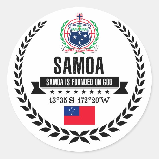 Sticker Rond Samoa (Devant)