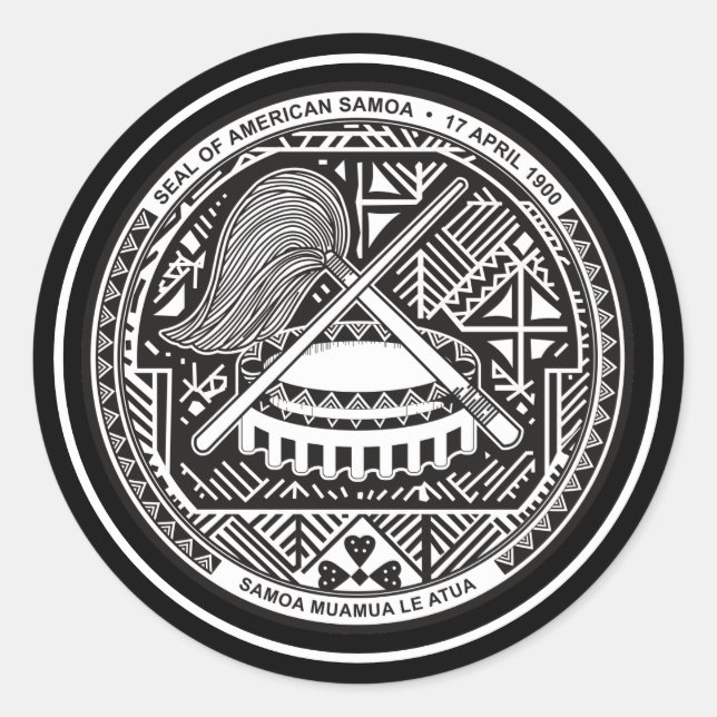 Sticker Rond samoa américain (Devant)