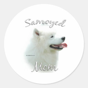 Sticker Rond Samoyed Maman 2