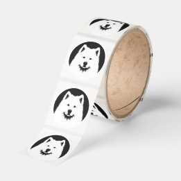 Sticker Rond Samoyed Pop Art For Samoyed Lovers & Owners