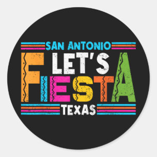 Sticker Rond San Antonio Texas Lets Fiesta Cinco De Mayo Party