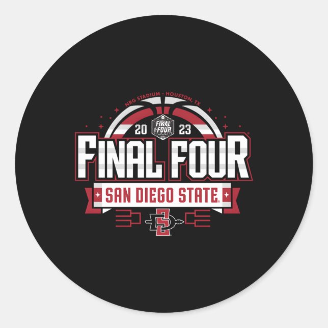 Sticker Rond San Diego State Aztecs Final Four 2023 Basketball (Devant)