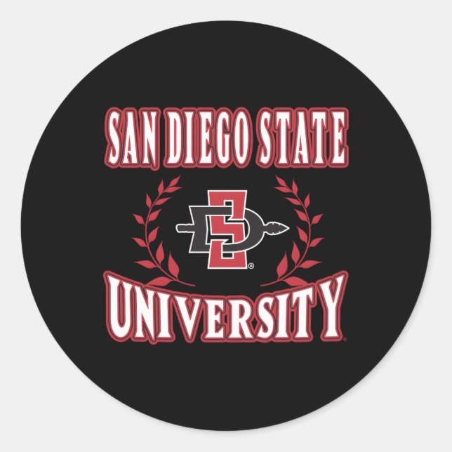 Sticker Rond San Diego State Aztecs Laurels Noir (Devant)