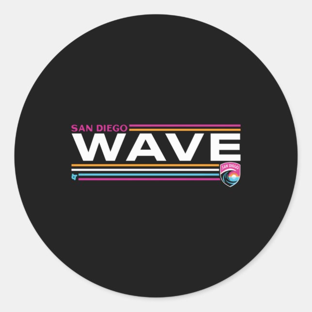 Sticker Rond San Diego Wave Fc Stripes Nwsl Soccer (Devant)