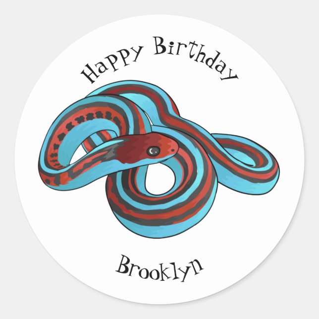 Sticker Rond San Francisco garter snake (Devant)